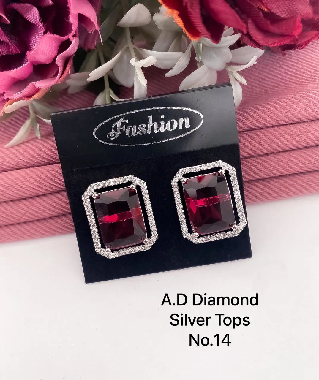 Designer Single AD Diamond Silver Tops 2 Wholesale Shop In Surat
